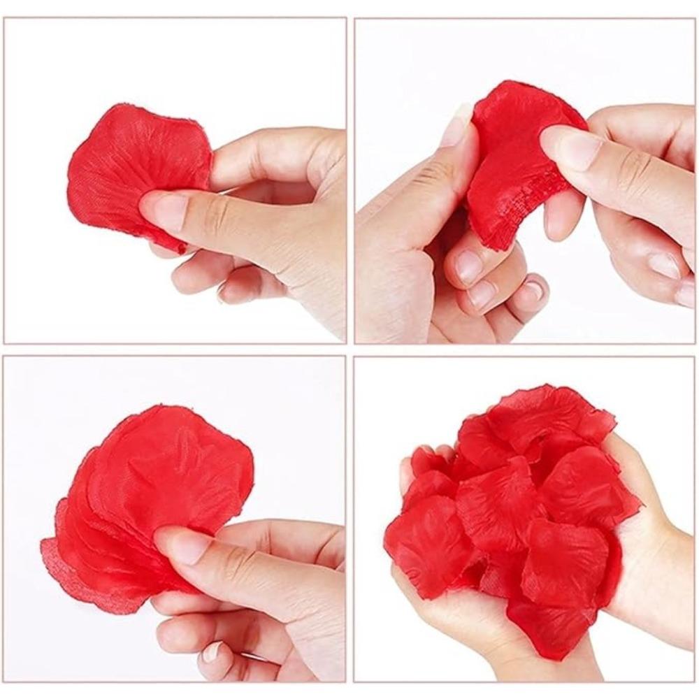 1000 шт. лепестков роз из красного шелка, искусственные лепестки цветов для романтической ночи, вечеринки, свадьбы, Дня святого Валентина, цветочного украшения