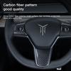 For Tesla Model 3 Model Y Car Steering Wheel Frame ABS Carbon Fiber Steering Wheel Decor Cover Stickers Interior