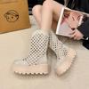 Small Hollow and Breathable Fashion Muffin Thick-soled Short Boots Women's New Thick-soled Heightening Cool Boots In Summer 2025