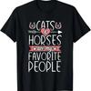 Funny People Horse and Cat Lover for Women Novelty T Shirt vintage Washed designer clothes Unisex Top For Everyday Wear Soft