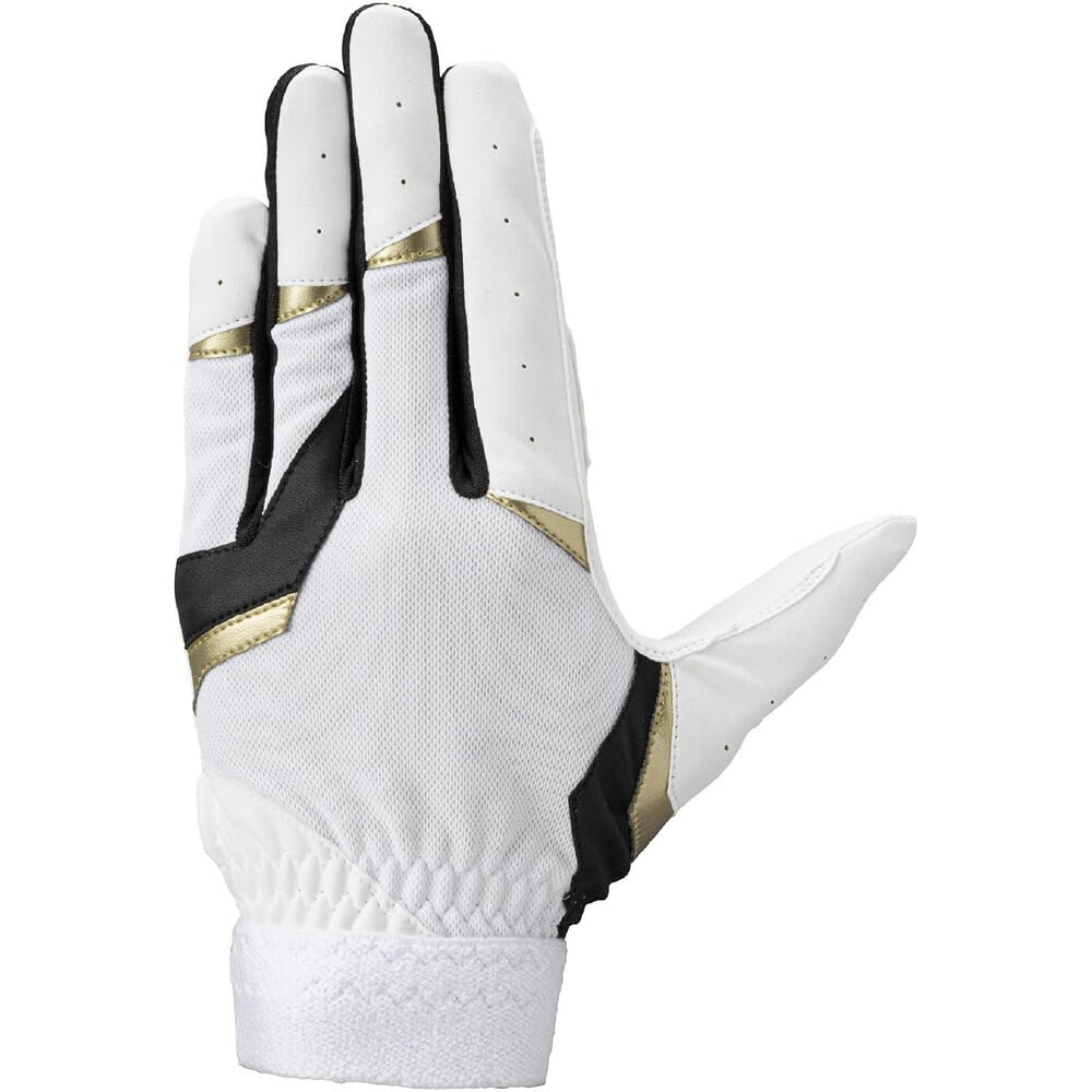 MIZUNO Defensive Gloves JM Baseball/Softball Jr. Left-Handed, 1EJEY330, Size, White/Black/Gold