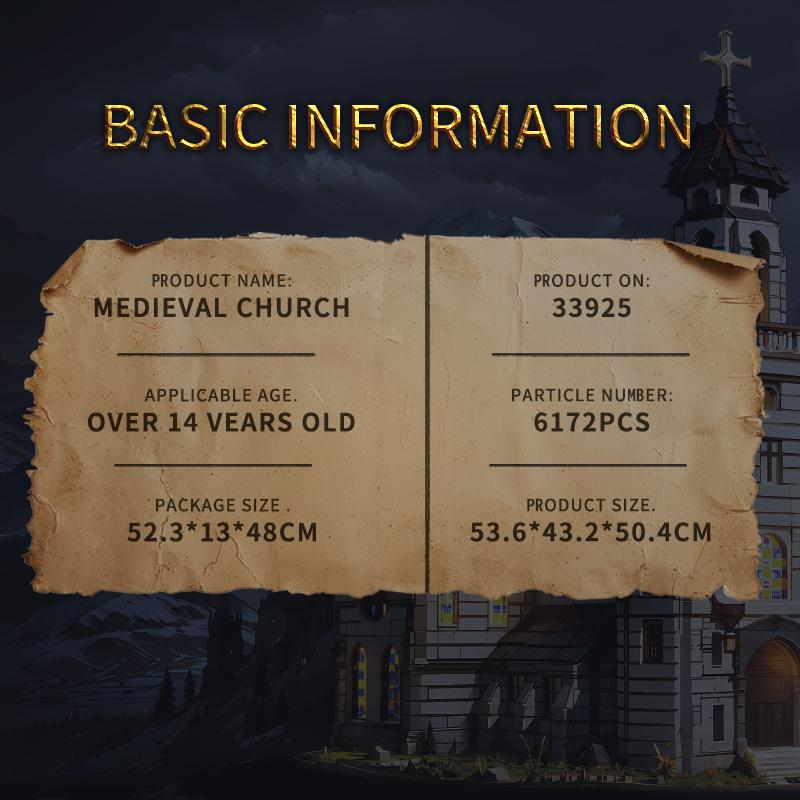 6172 шт. Средневековая церковь Строительные блоки Европейский замок Вид улицы Модель Кирпичи Настольное украшение Игрушки для детей Праздничные подарки