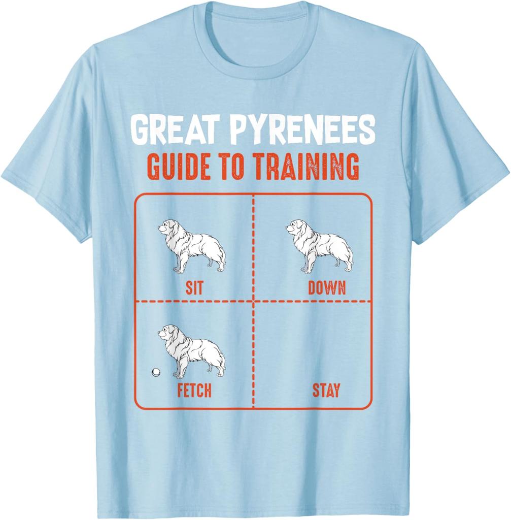 Great Pyrenees Guide To Training Funny Dog Lover Graphic Tee Casual Short Sleeve TShirt For Unisex Women