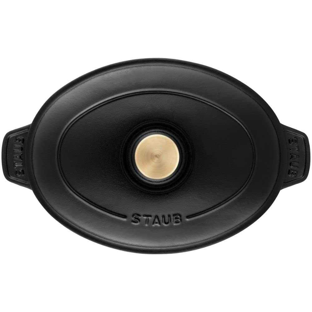 STAUB Плита для горячей воды черная, обе руки литая эмаль мелкая IH совместимая японская плита "Овальная 23 см" [Авторизованный продукт] 40509-582
