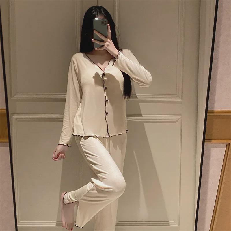 Женская пижама Taro Purple Modal Cotton во французском стиле с длинными рукавами и подкладками для груди — идеальный вариант для весны и осени.