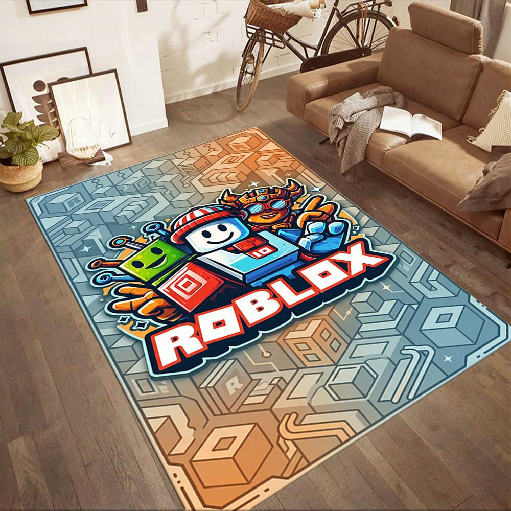 Roblox 81 Floor Rug Office Rug Suitable for Foyer Playrooms Balcony Living Rooms Anti-slip Rug Office home decor Perfect Gift for Women/Men
