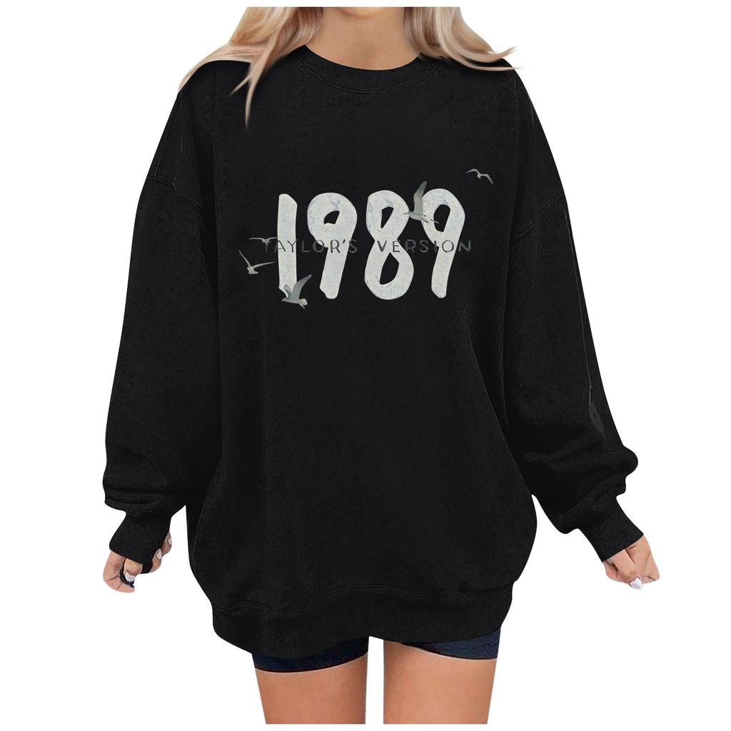 Женский повседневный модный пуловер с длинным рукавом и круглым вырезом с принтом