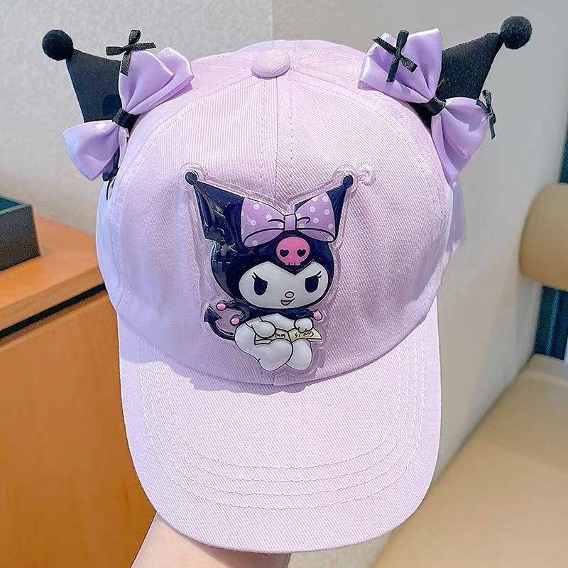 Новая детская мультяшная кепка от солнца Sanrio Куроми, регулируемая бейсболка, летняя дышащая кепка для улицы с защитой от УФ для девочек