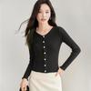 Women's Lightweight V-Neck Long-Sleeve Knit Top