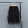 Elastic Waist Tulle Skirts Women Fashion Elastic High Waist Mesh Tutu Skirt Peated Midi Sexy Girls Dress
