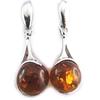 [N1969] - Amber 'Inspiration' Silver Earrings (rhodium-plated) - 35x14 Mm