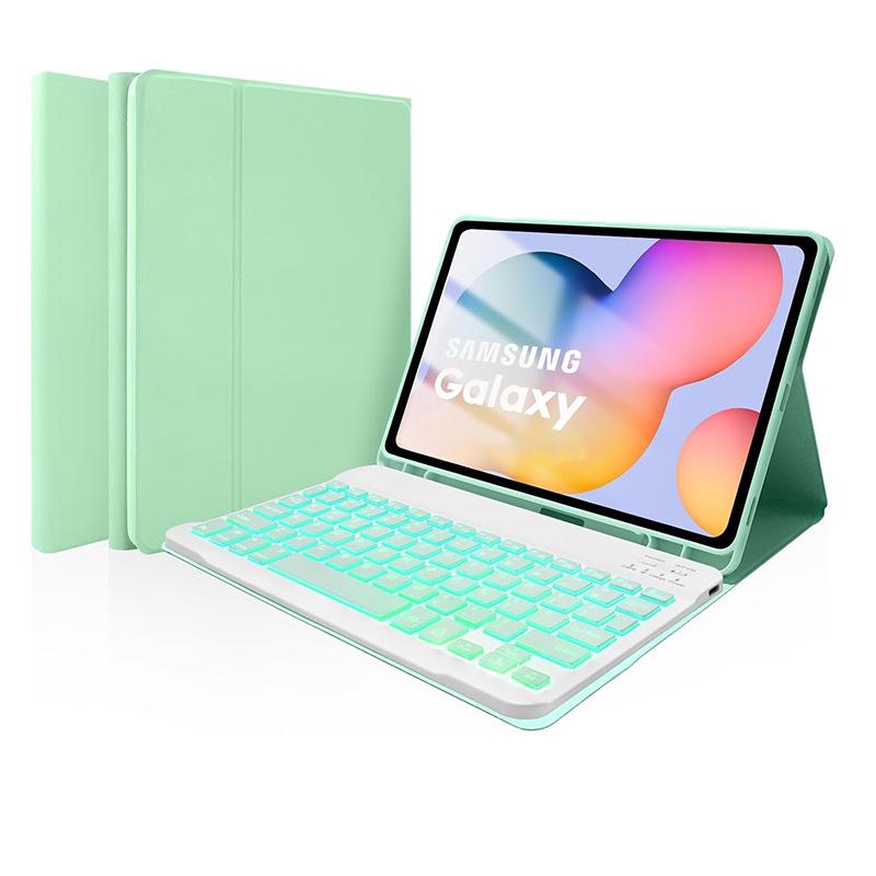 Кожаный чехол для планшета Samsung Tab A9 Plus с Bluetooth-клавиатурой с подсветкой и слотом для стилуса S11