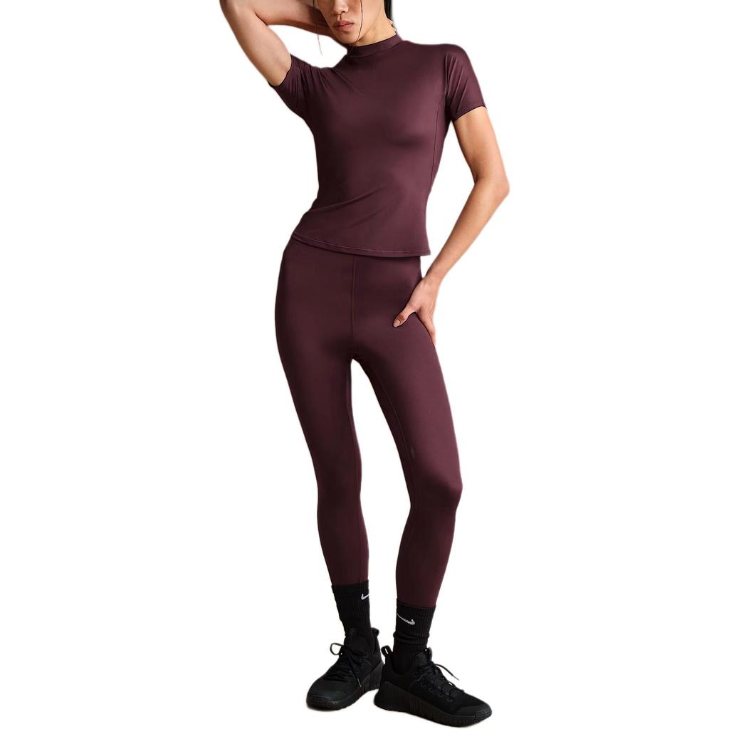 Новый женский топ с коротким рукавом и воротником-стойкой Nike SKIMS Shine TPTSH2714-CUR