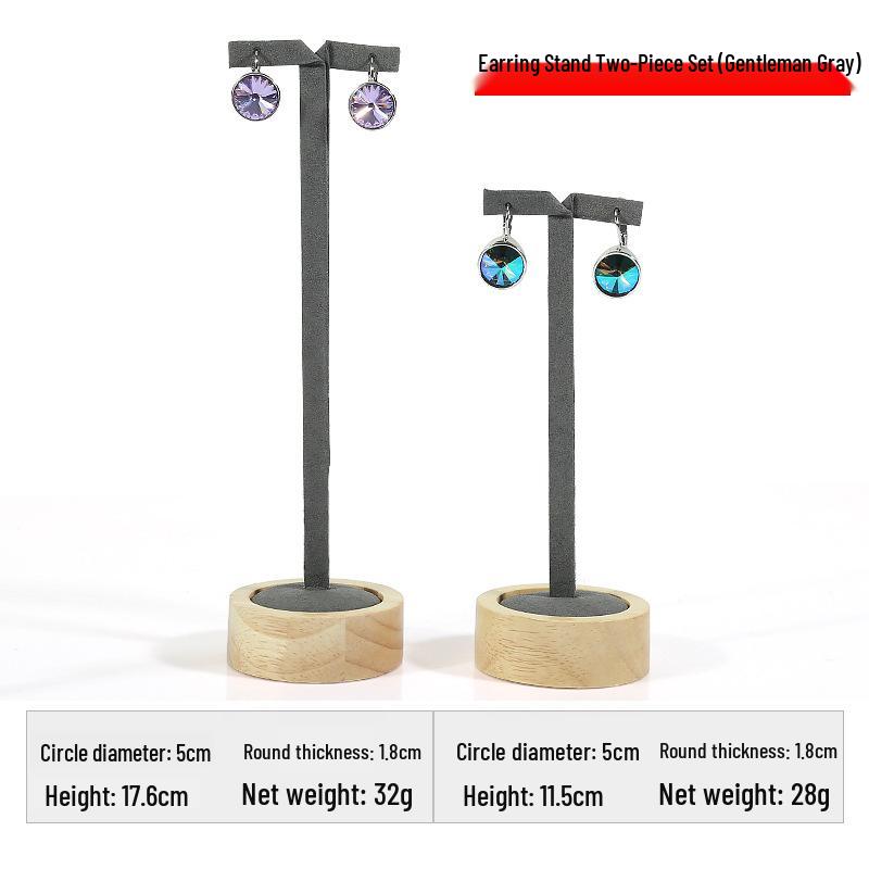 Деревянная подставка для украшений из массива дерева для серег, колец и ожерелий с нефритовым подносом