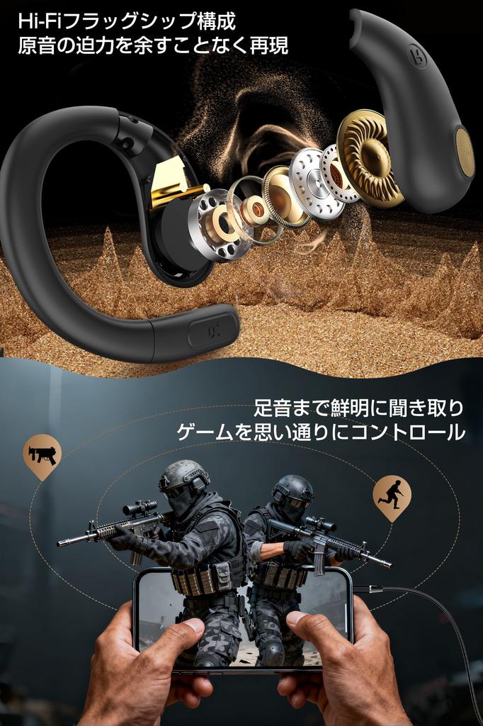 Улучшенные проводные наушники с открытым ухом и эволюционировавшие от костной проводимости Open Zero Идеально подходят для онлайн-связи и стерео мини-разъем [Последняя версия 2.0] Крючки, Ухо,