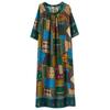 Short Sleeve Plus Size Cotton Vintage Floral New In Dresses for Women Casual Loose Long Summer Dress