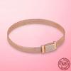 Bracelet 925 Silver & Rose Gold Cubic Zircon Clasp Reflection Bracelet for Women Bracelet Silver Jewelry
