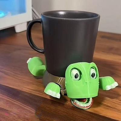Подставка для чашек Yousheng Screaming Turtle Coaster с подвижными глазами и конечностями, устойчивая к ожогам, термостойкая, для кухонной столешницы, держатель для кофейной кружки, украшение