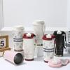 High Value Lily Of The Valley Coffee Cup Car 316 Stainless Steel Thermos Cup Portable Double Drinking Straw Cup