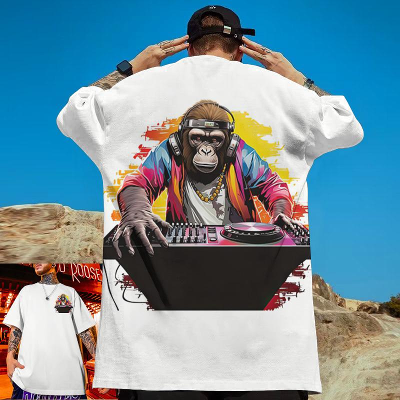 3d Hip Hop Monkey Print Short Sleeve T-Shirt For Men Street Trend Man Clothes Funny Men's T-Shirt Summer Casual Quick Dry Tees