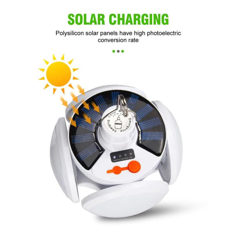 Football Shape Led Solar Light 5 Mode 5000mah Rechargeable Portable Waterproof Emergency Light Bulbs