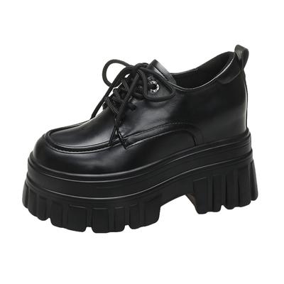 Модные новые весенние женские кроссовки на платформе с танкеткой 10 см, женские осенние туфли на толстой подошве, туфли-лодочки для женщин на шнуровке, повседневная рабочая обувь