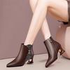 Осенние и зимние сапоги женские на среднем каблуке короткие сапоги женские на толстом каблуке модные блестящие сапоги большого размера женские ботильоны бархатные