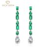 Серьги-капли с высокоуглеродистыми бриллиантами, стерлинговое серебро 925 пробы, 61 мм, белый, зеленый драгоценный камень, романтические ювелирные изделия, подарки для свадебной вечеринки, новая тенденция