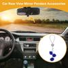 Partuto 1pcs Artificial Crystal Peach Heart Mink Hair Car Rear View Mirror Pendant Accessories Car Hanging Ornament Blue