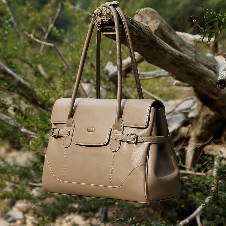 Simple First Layer Cowhide Leather Large Capacity Bag Commuter Retro Handbag Fashion Shoulder Underarm Tote Bag