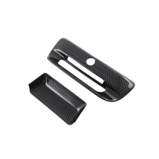 For Dodge Ram 1500 TRX 2022 2023 Carbon Fiber Rear Trunk Handle Bowl Cover Trim