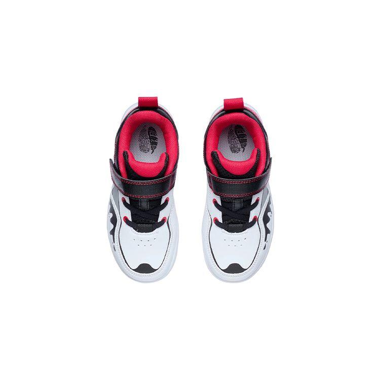 Li Ning Velcro Soft Comfortable Non-Slip Wear-Resistant Low-Top Kids Skate Shoes Kids Skate Shoes Black Red YKNR112-5