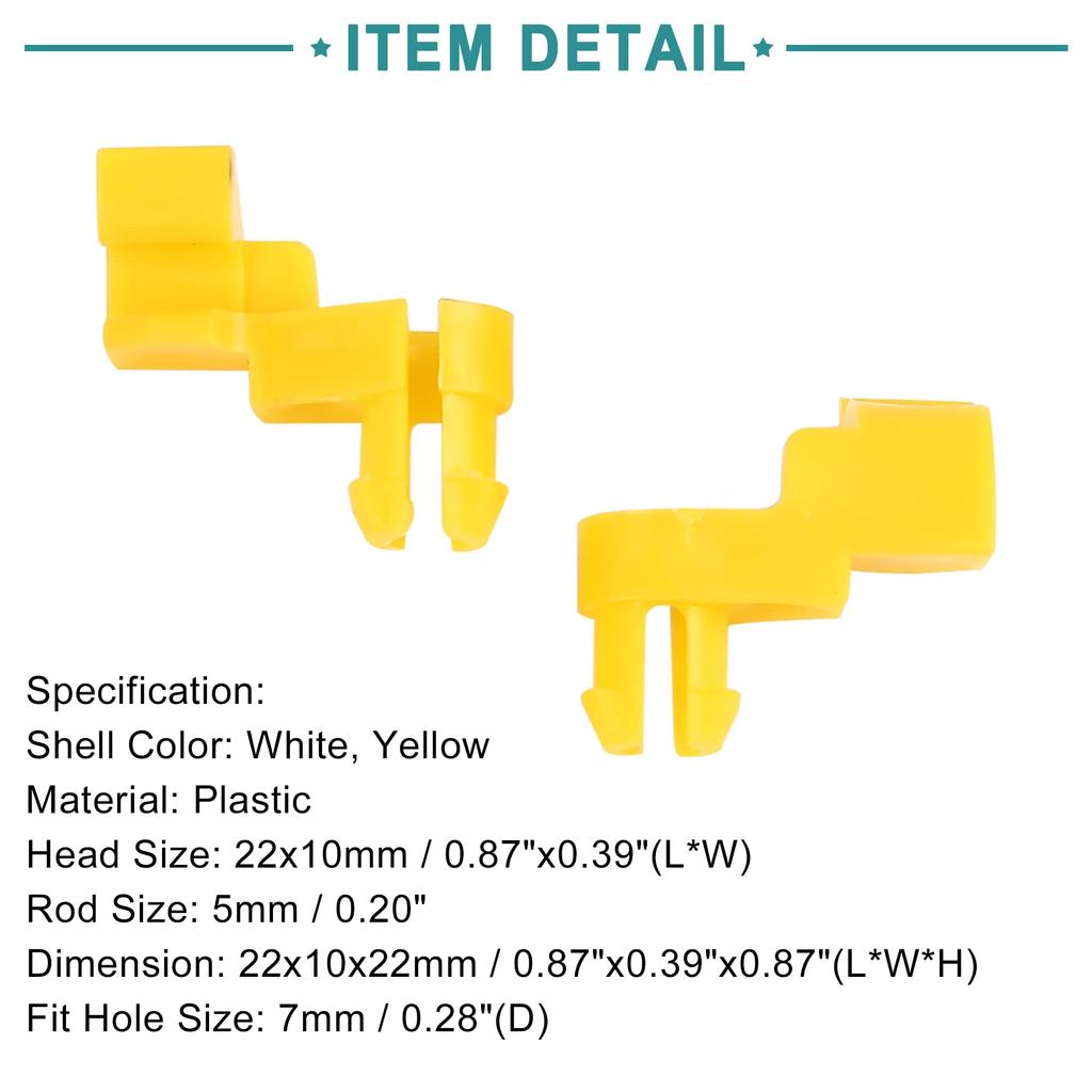 ACROPIX Bumper Fender Retainer Fasteners Door Lock Rod Clips for Toyota Camry White Yellow 5 Sets