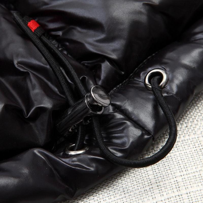 Блестящая хлопковая куртка Унисекс Короткая с капюшоном Утепленное хлопковое пальто Теплая верхняя одежда Модная одежда для холодной погоды