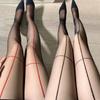 Модные Сексуальные Дерзкие Девушки Чёрные Тонкие Чулки с Нитью Креветки Женские Колготки Готические Панк Большого Размера Чулки Высокоэластичные Колготки