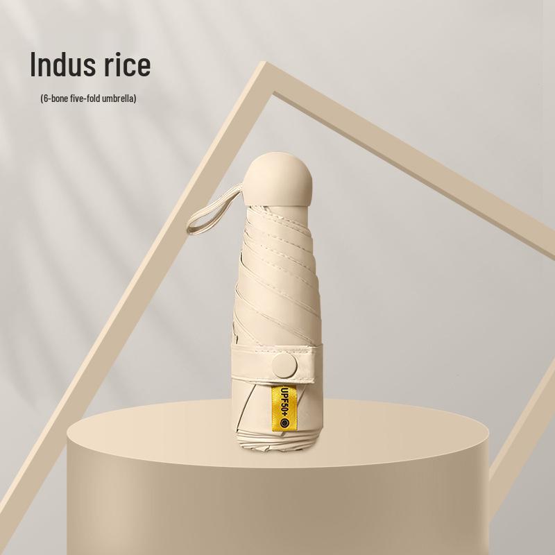 Компактный складной зонт с защитой от УФ-лучей и черной подкладкой