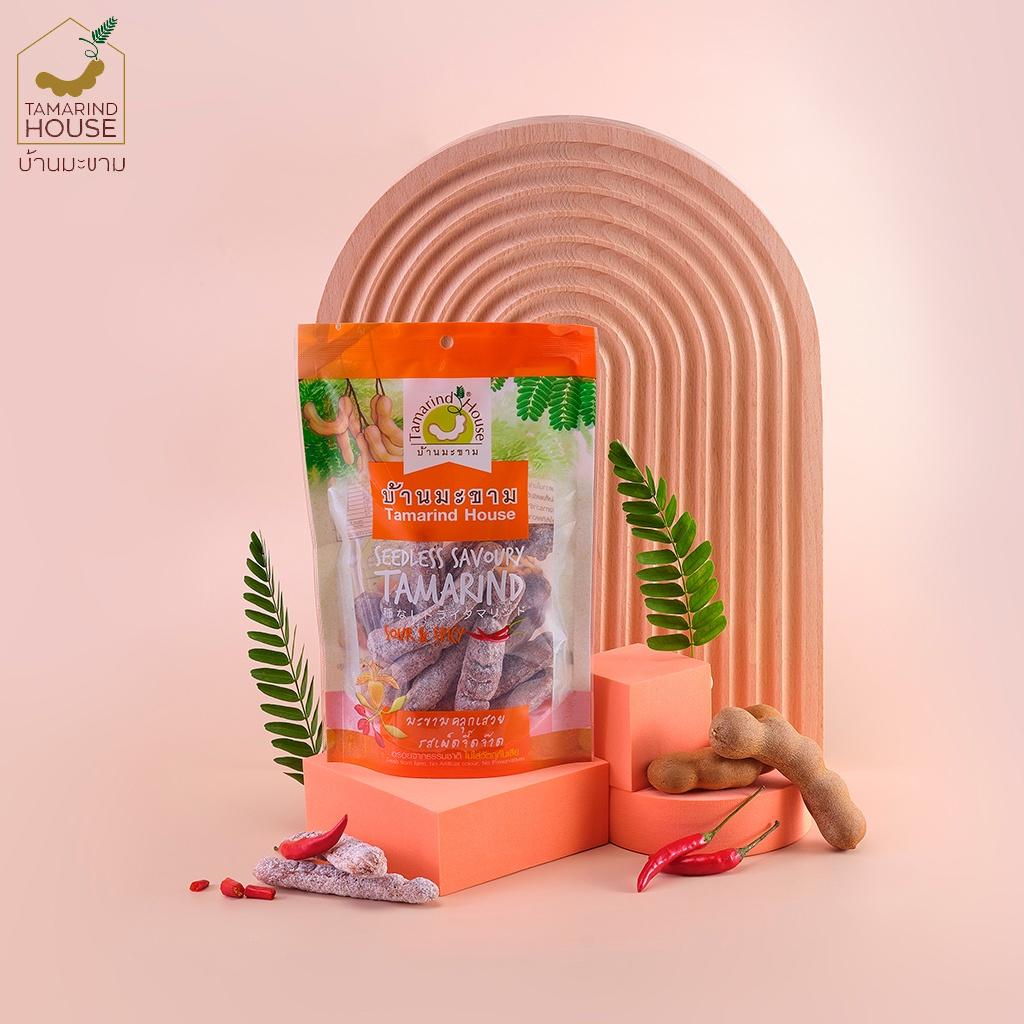Tamarind House Seedless Savory Тамаринд со вкусом сливы / Кисло-пряный / Кисло-сладкий 90 г. х 1/3 шт - Тайская закуска