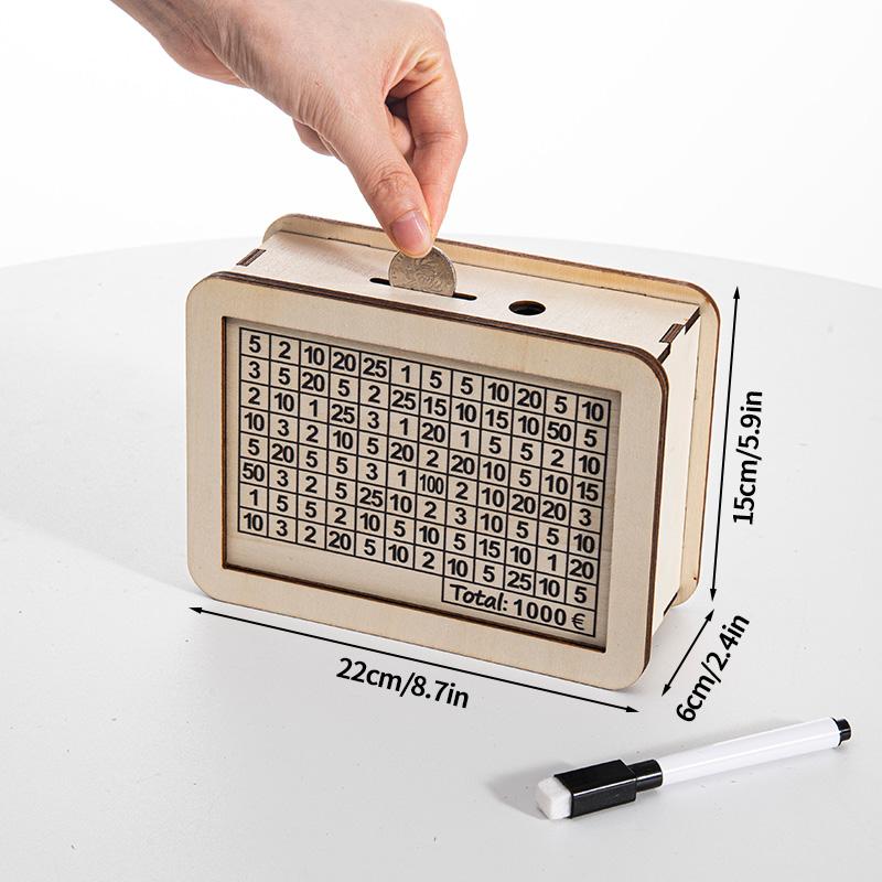 1000/2000/3000/5000/10000 Деревянный Сберегательный Ящик Копилка Сделай Сам Копилка С Целью Сбережения Ящик Для Хранения Денег Деревянные Изделия Ручной Работы