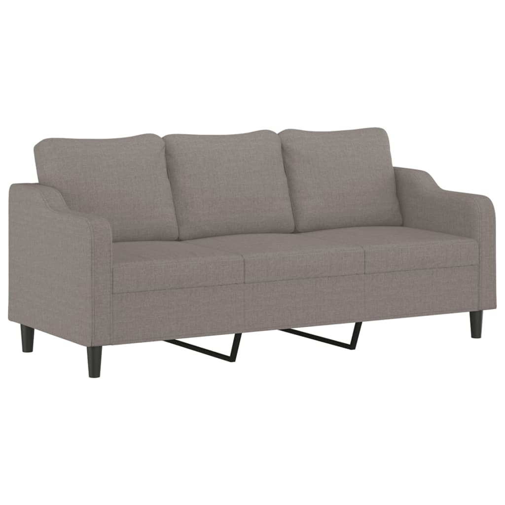 Vidaxl 3-Cz. Komplet Wypoczynkowy Z Poduszkami, Taupe, Tkanina