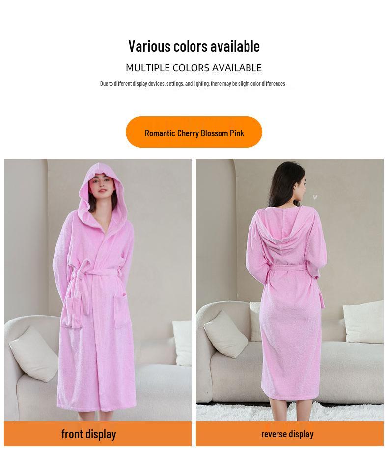 Дышащий, Впитывающий Полотенце Материал Халат для Пар – Свободный Крой, Новый Утренний Халат в Гостиничном Стиле