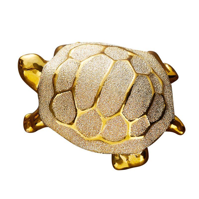 Longevity Turtle Desk Decoration Gold Decorative Figurines Money Turtle Ceramic Car Home Living Room Decor Home Accessories