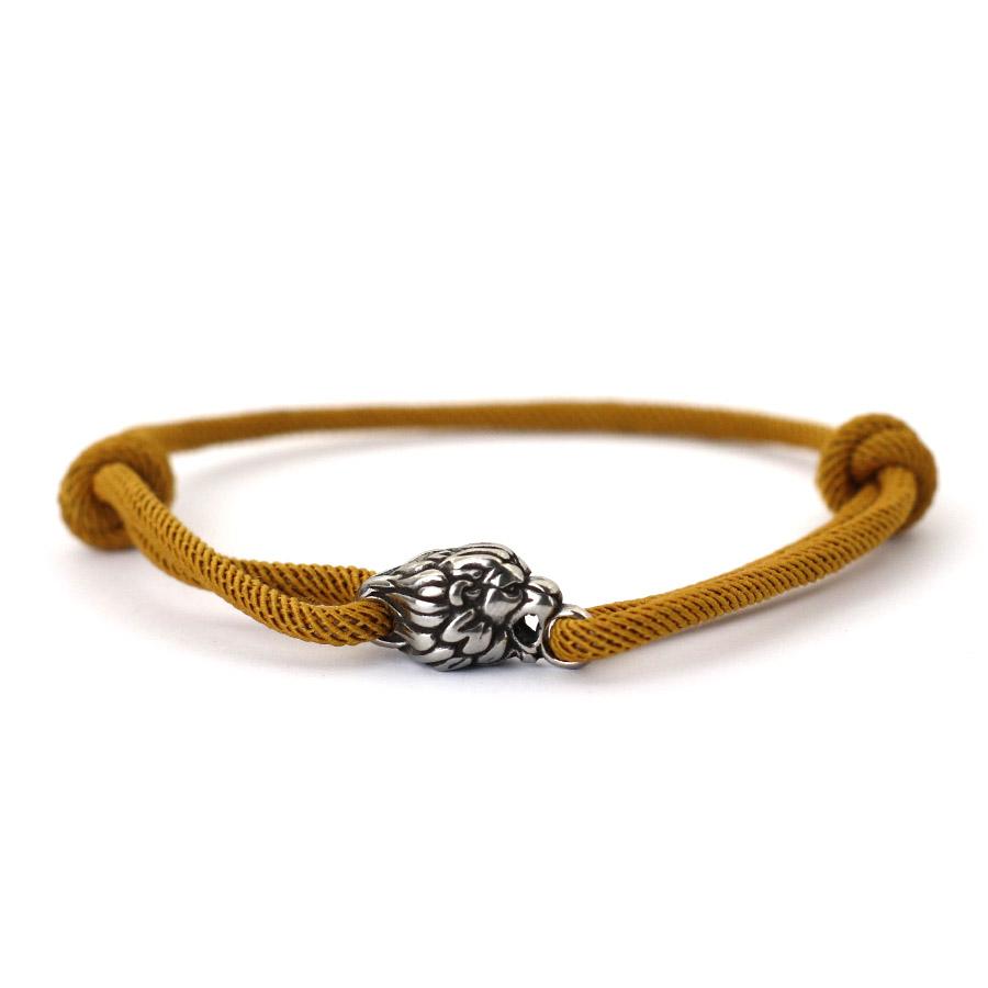 Sterling Silver Titanium Steel Lion Bracelet Men Red Rope Women Braided Hand Ropes Couple Good Luck Jewellery