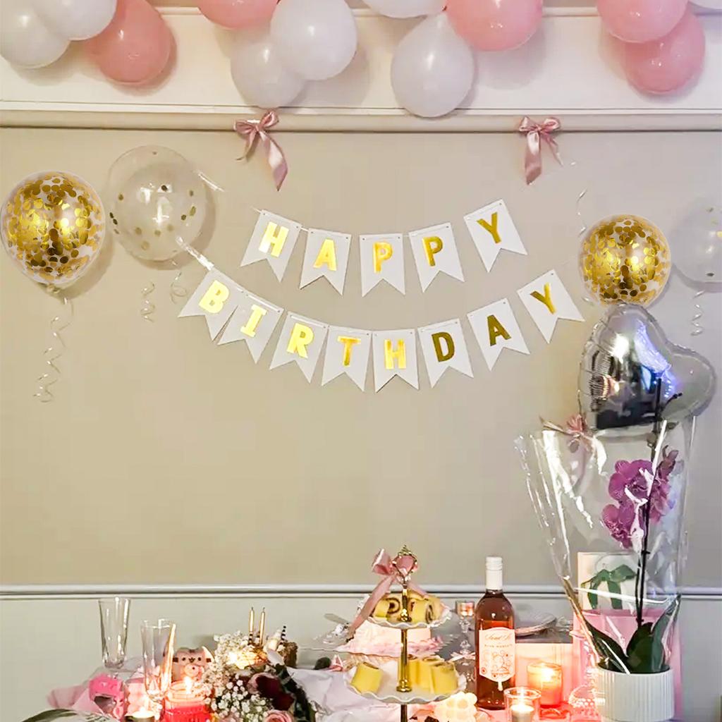 1 комплект украшений на день рождения, с днем рождения, золотой фольгированный флажок, набор воздушных шаров с пайетками, подарок на Рождество, День благодарения