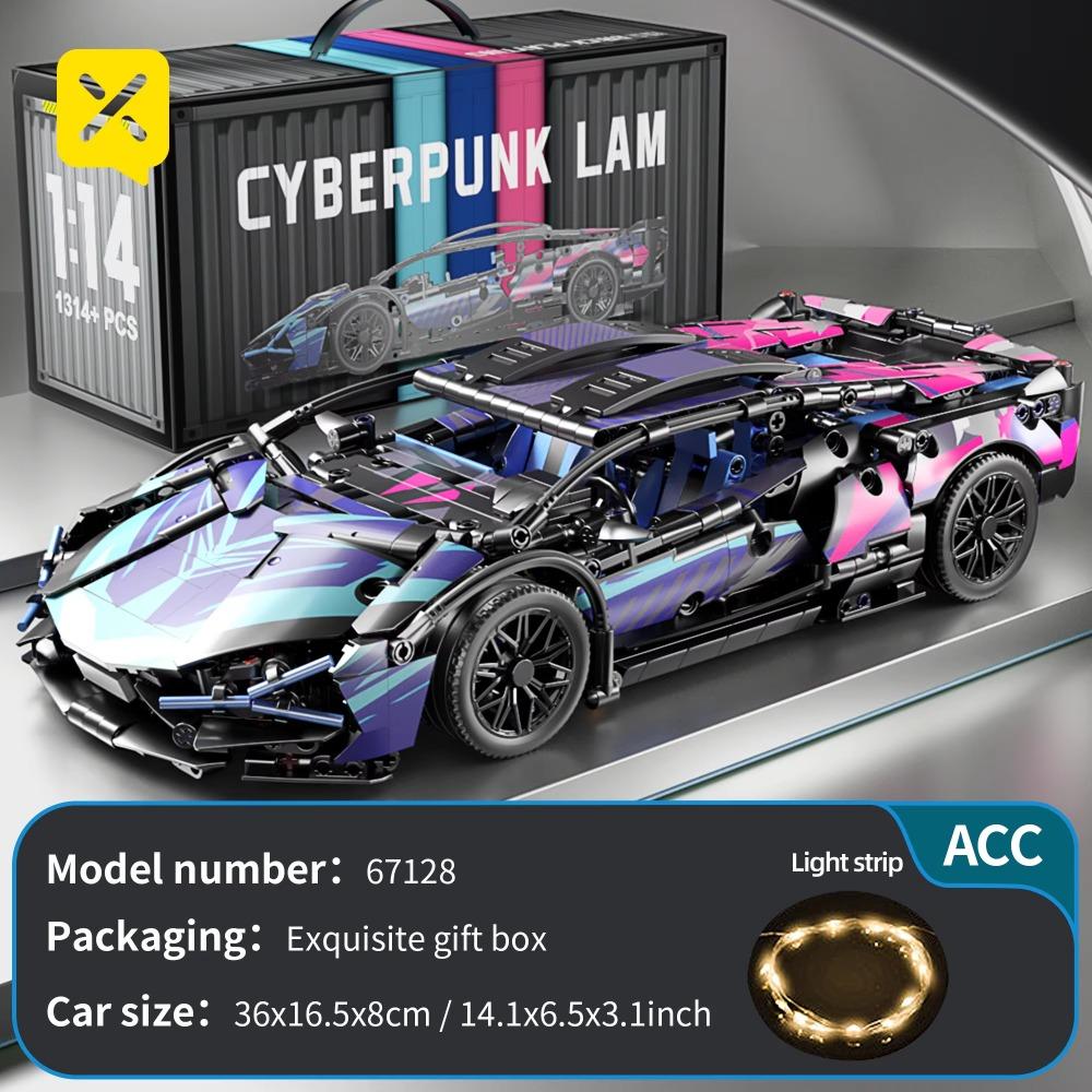 1314PCS Speed Car Building Blocks Set Adults Technology Build Model Setting Supercar Bricks Puzzle Toys Boys Car Gift With Light