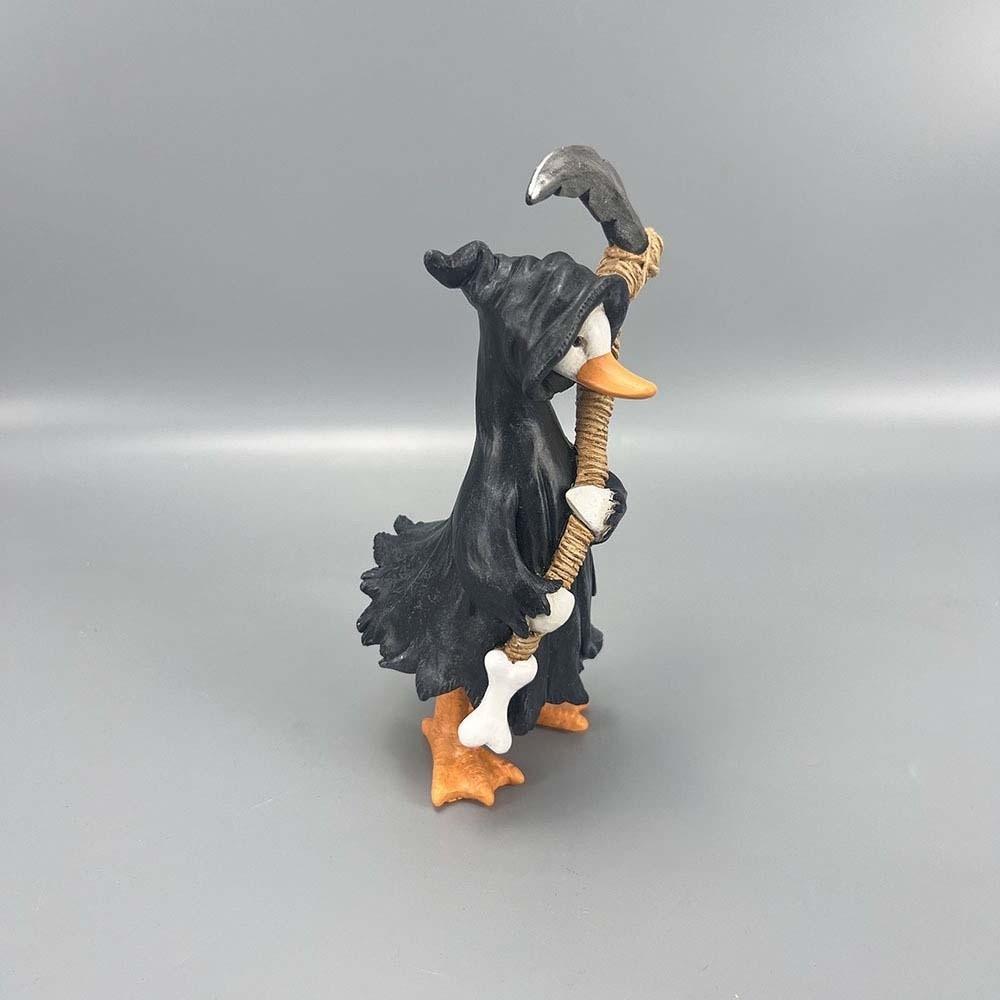 Vivid 3D Halloween Duck Figurine Waterproof Ghost Pumpkin Sculpture Holiday Party Supply