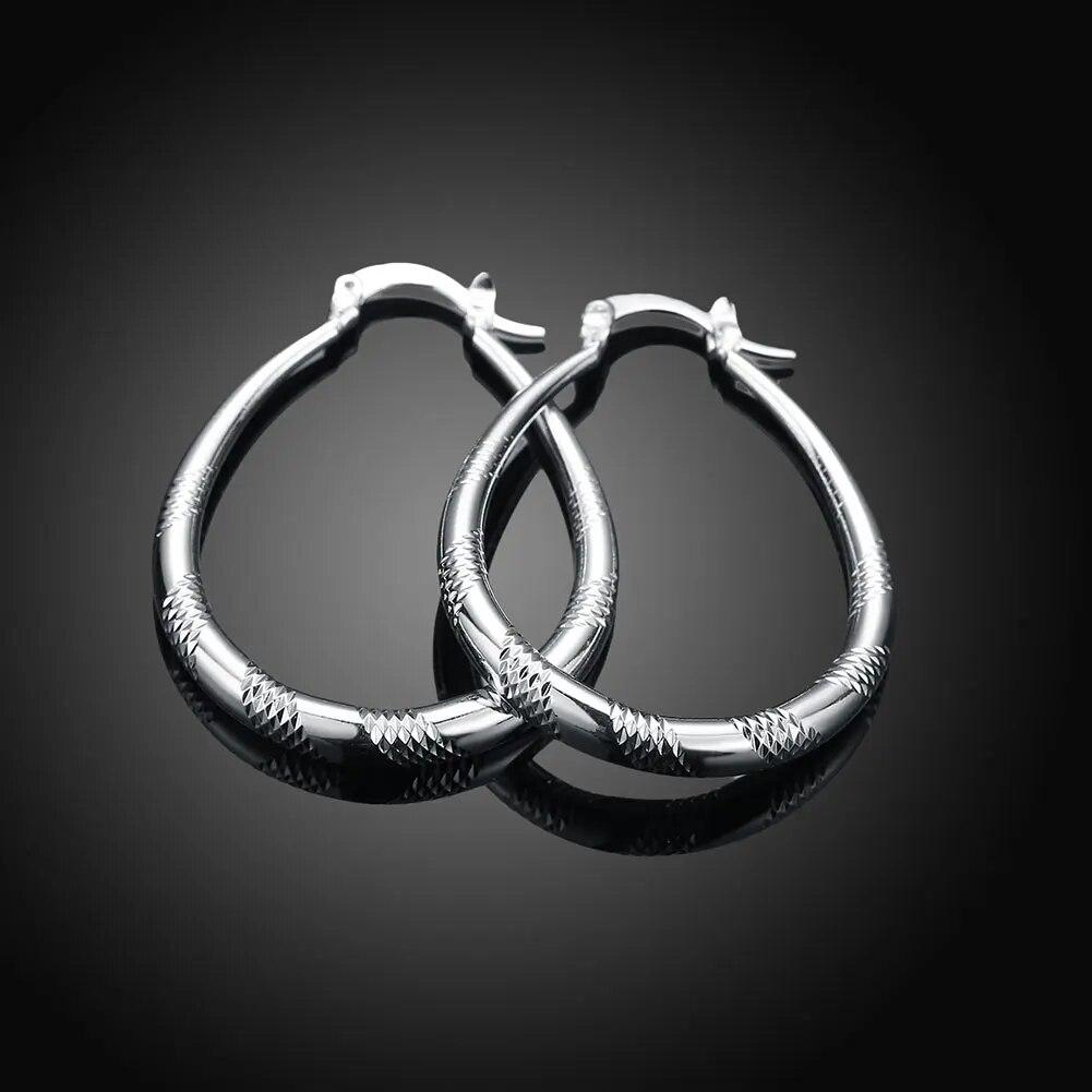 Серьги-кольца из стерлингового серебра 925 пробы, 3 см, круглые серьги для женщин, роскошные модные вечерние свадебные аксессуары, ювелирные изделия