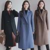 Women's Mid-Length Woolen Coat - Original Size, Spring/Autumn, Korean-style Loose Fit