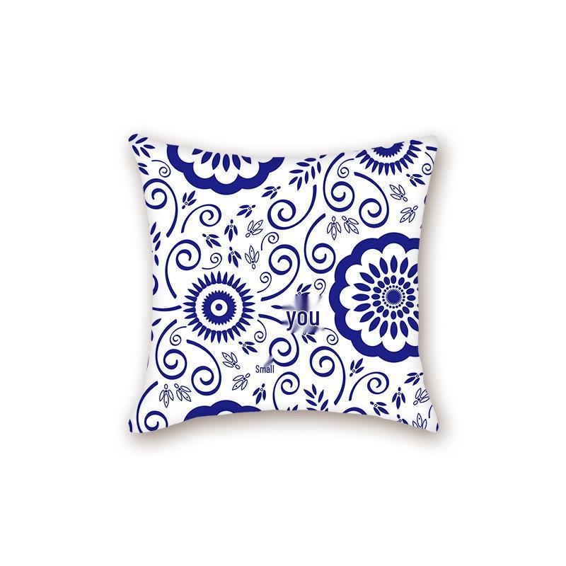 2025 Modern Blue & White Porcelain Series Backrest Pillow Cover for Sofa & Bed
