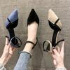 Fashion Women High Heels Shoes Sweet Cute Pointed Toe Buckle Clip Woman Pumps Summer Ankle Strap Wedding Party Sexy Ladies High Heels