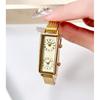 Creative Dual Movement Watch Women'S Retro Small Square Watch Women'S Dual Time Zone Niche High-End British And British Watch